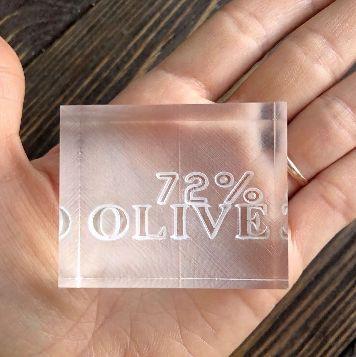 Штамп для мила з нуля "Olive 72%"